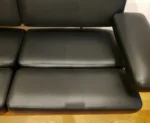 Herman Miller Ray & Charles Eames Black Leather Walnut 2 seater Sofa - Image 3